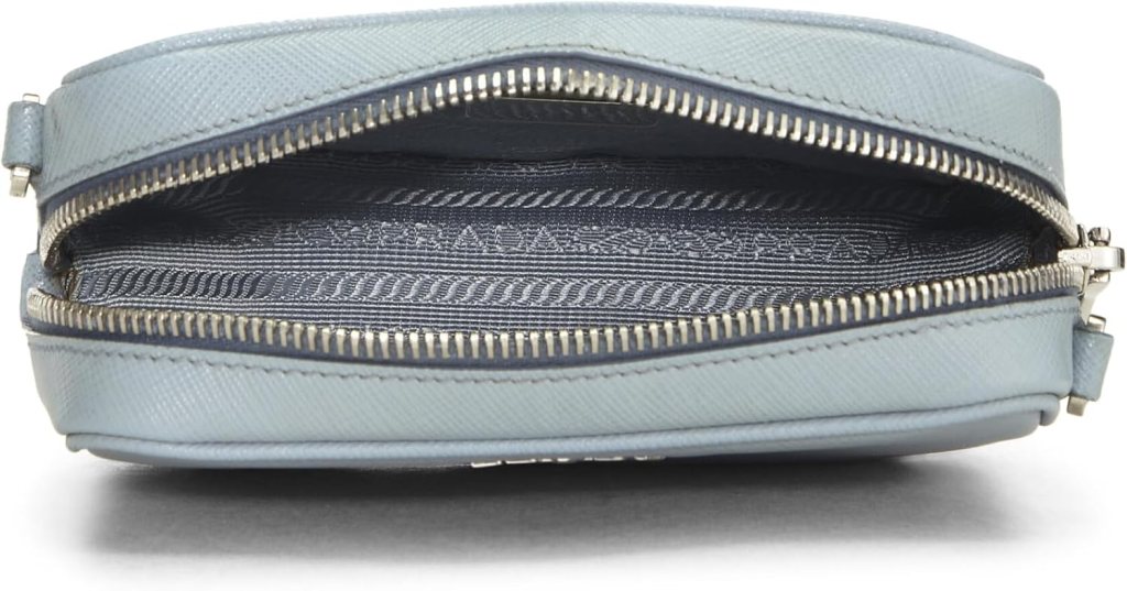 Prada, Pre-Loved Blue Saffiano Camera Bag Mini, Blue : Luxury Stores Prada, Pre-Loved Blue Saffiano Camera Bag Mini, Blue : Luxury Stores
