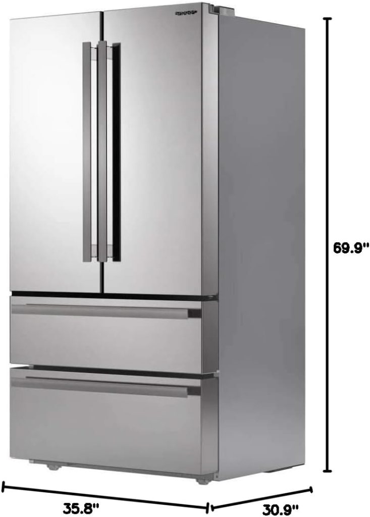 Sharp SJG2351FS 22.5-cu ft 4-Door Counter-Depth Built-In French Door Refrigerator with Ice Maker (Stainless Steel) ENERGY STAR