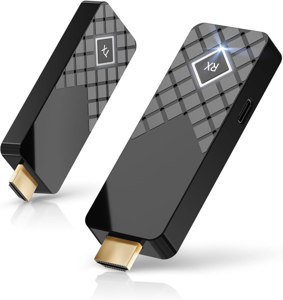 Wireless HDMI Transmitter and Receiver Kit Portable,Plug and Play 165FT 2.4/5G @60Hz HD, Extender HDMI Adapter Converter for Streaming Video from Laptop, PC to Monitor/Projector/HDTV (1RX+1TX)