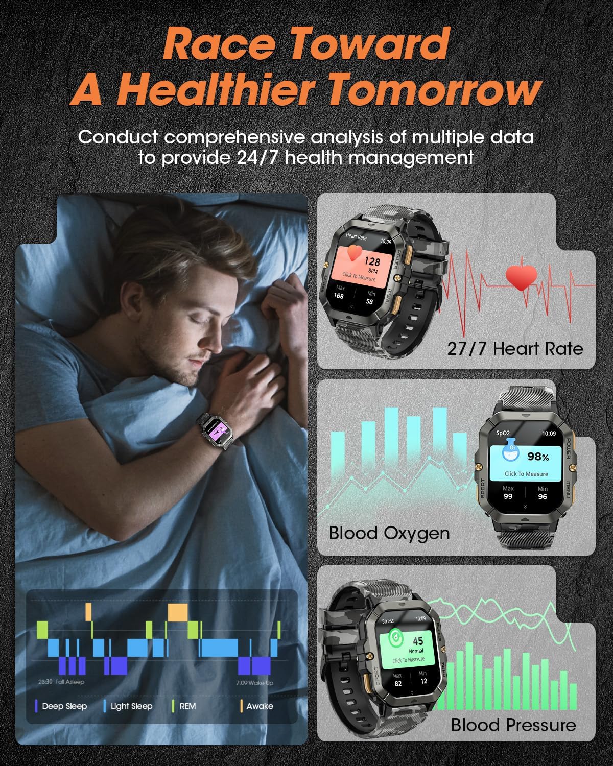 Military Smart Watches for Men (Answer/Make Calls) - Image 4