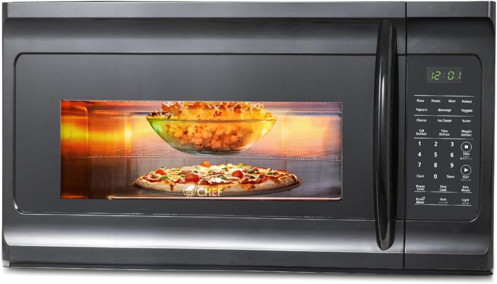 COMMERCIAL CHEF 0.7 Cu Ft Microwave with 10 Power Levels, 700W Microwave with Digital Display, Countertop Microwave with Child Safety Door Lock, Programmable with Push Button, Stainless Steel