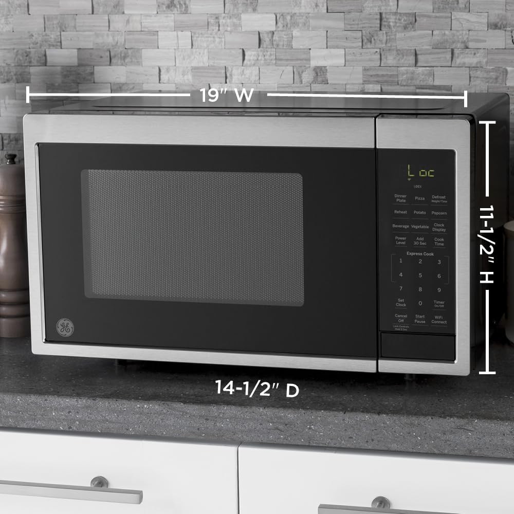 GE Smart Countertop Microwave Oven | Complete with Scan-to-Cook Technology and Wifi-Connectivity | 0.9 Cubic Feet Capacity, 900 Watts | Home  Kitchen Essentials | Stainless Steel