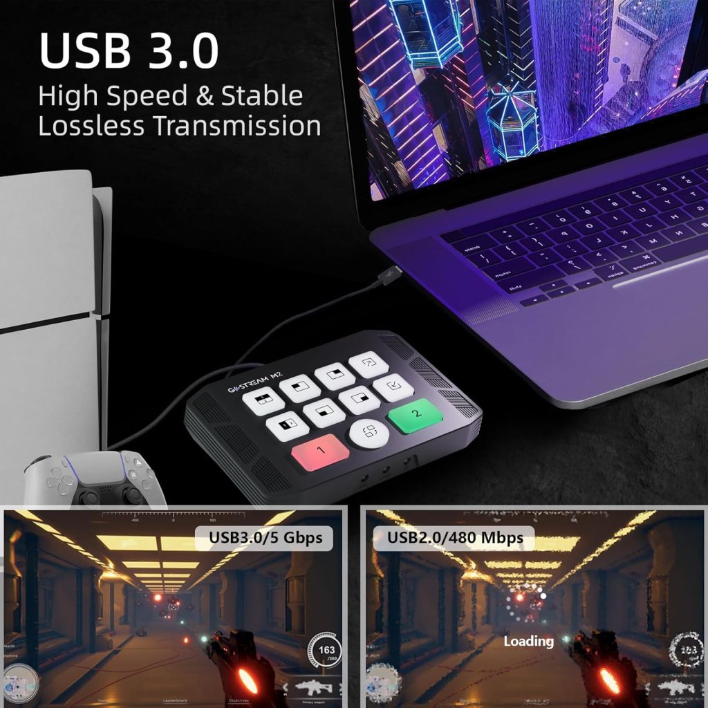 Osee GoStream M2 Capture Card, Dual 4K HDMI Input Capture Card for Streaming, USB 3.0 Audio Video Capture Card Record in 1080P 60FPS Low Latency, Compatible with PS5/PS4/Xbox/Switch in OBS, YouTube