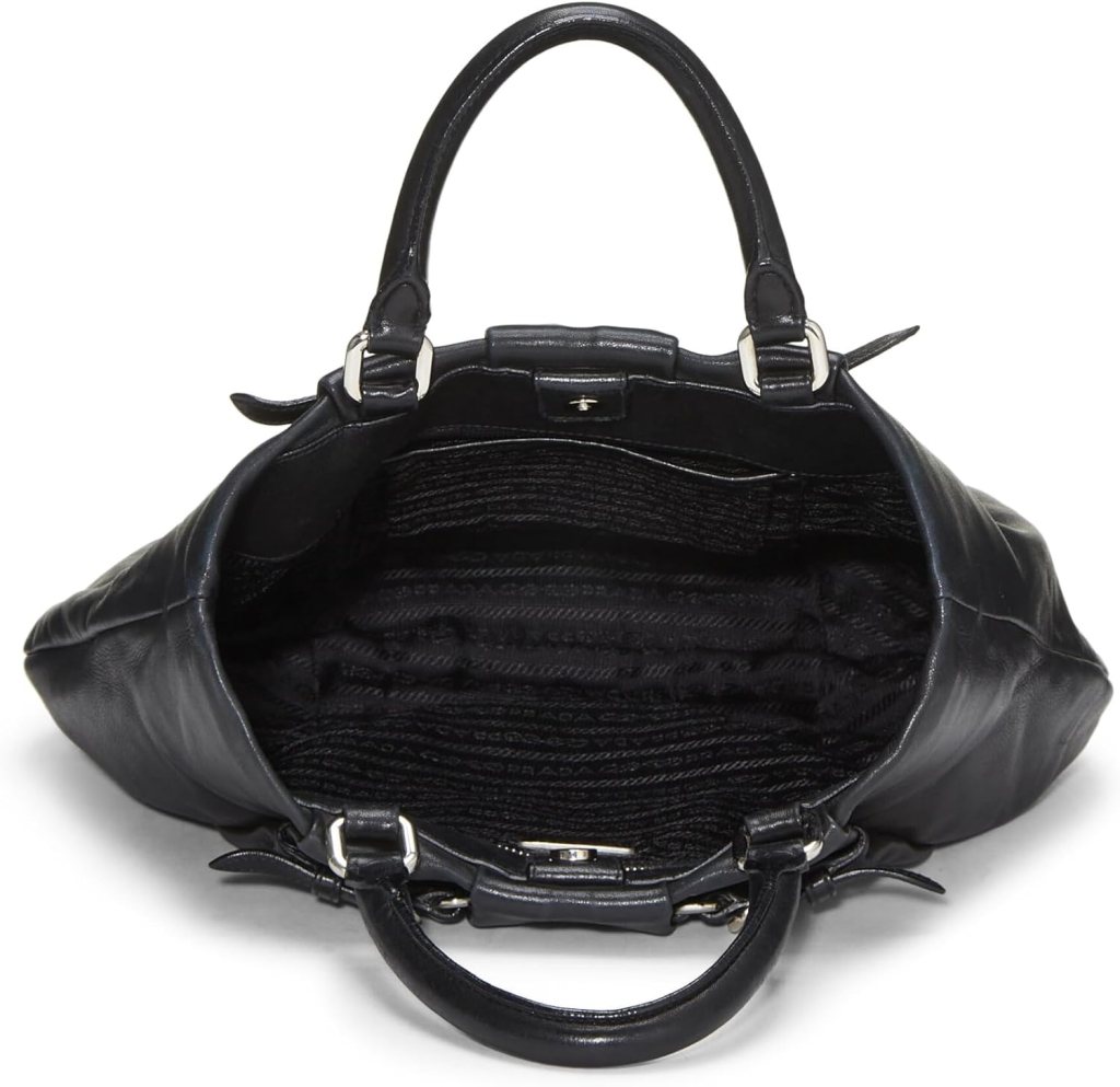 Prada, Pre-Loved Black Calfskin Convertible Handbag, Black : Luxury Stores