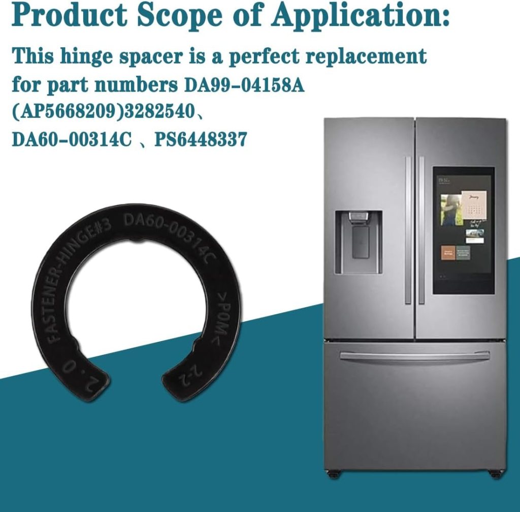 4PCS Upgraded DA99-04158A Hinge Shim Refrigerator Door Height Adjustment Kits,Replacement Parts for Samsung Refrigerator 3282540,DA60-00314C,PS6448337,AP5668209,4 Different Thickness (4)