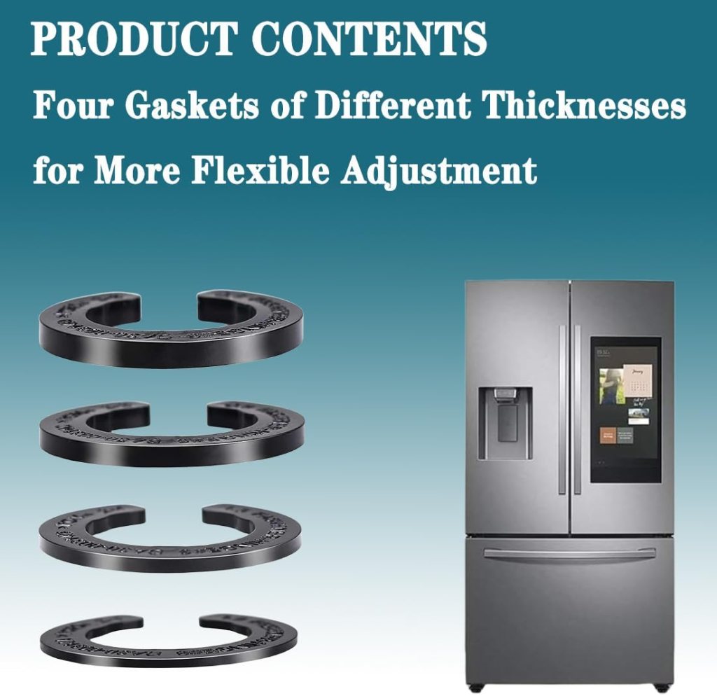 4PCS Upgraded DA99-04158A Hinge Shim Refrigerator Door Height Adjustment Kits,Replacement Parts for Samsung Refrigerator 3282540,DA60-00314C,PS6448337,AP5668209,4 Different Thickness (4)