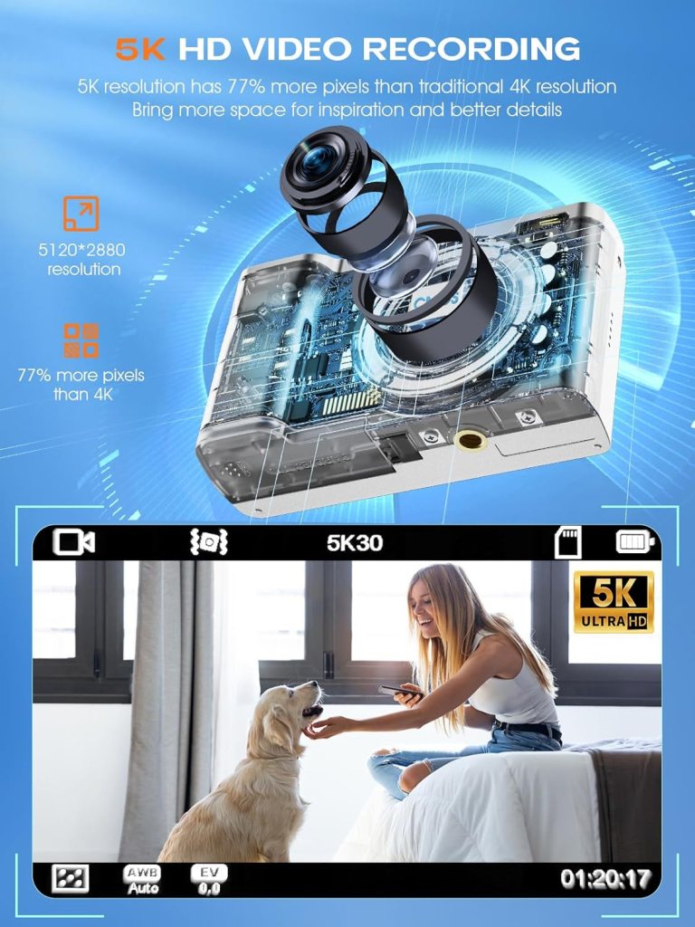 5K Digital Camera 2024 Upgraded 56MP Cameras for Photography with Front and Rear Lens,Touch Screen10X Optical Zoom,6-Axis Anti-Shake,Autofocus Vlogging Compact Camera with 64GB SD Card,2 Batteries 5K Digital Camera 2024 Upgraded 56MP Cameras for Photography with Front and Rear Lens,Touch Screen10X Optical Zoom,6-Axis Anti-Shake,Autofocus Vlogging Compact Camera with 64GB SD Card,2 Batteries