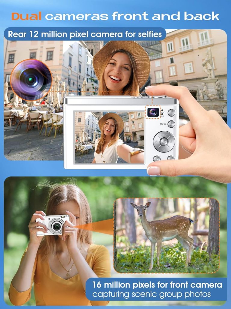 5K Digital Camera 2024 Upgraded 56MP Cameras for Photography with Front and Rear Lens,Touch Screen10X Optical Zoom,6-Axis Anti-Shake,Autofocus Vlogging Compact Camera with 64GB SD Card,2 Batteries 5K Digital Camera 2024 Upgraded 56MP Cameras for Photography with Front and Rear Lens,Touch Screen10X Optical Zoom,6-Axis Anti-Shake,Autofocus Vlogging Compact Camera with 64GB SD Card,2 Batteries