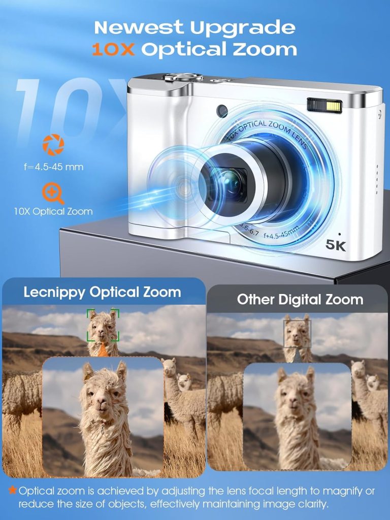 5K Digital Camera 2024 Upgraded 56MP Cameras for Photography with Front and Rear Lens,Touch Screen10X Optical Zoom,6-Axis Anti-Shake,Autofocus Vlogging Compact Camera with 64GB SD Card,2 Batteries 5K Digital Camera 2024 Upgraded 56MP Cameras for Photography with Front and Rear Lens,Touch Screen10X Optical Zoom,6-Axis Anti-Shake,Autofocus Vlogging Compact Camera with 64GB SD Card,2 Batteries