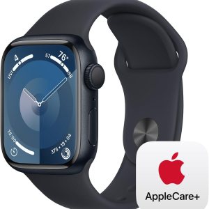 Apple Watch Series 9 [GPS 41mm] Smartwatch with Midnight Aluminum Case with Midnight Sport Band M/L