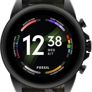 Fossil Men's Gen 6 Smart Watch 44mm Stainless Steel Black Camo FTW4063V