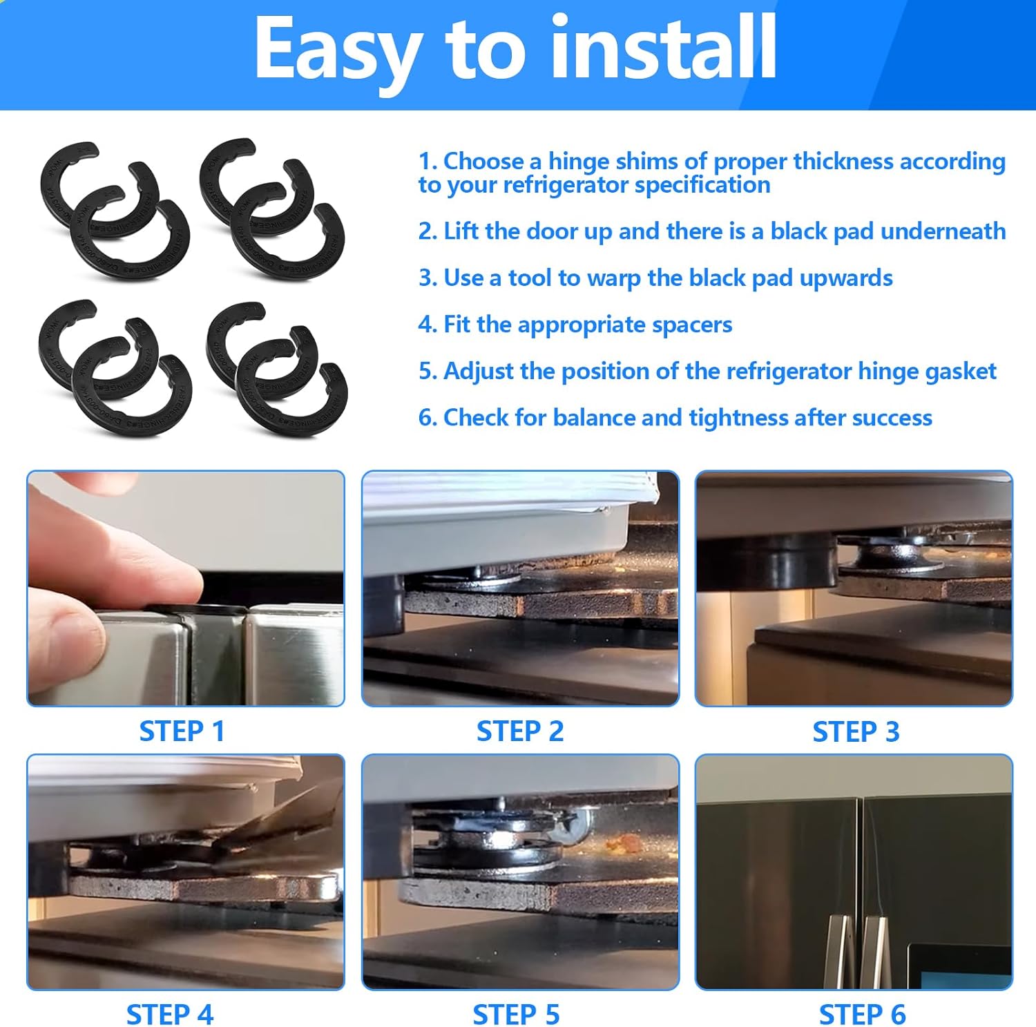 8-pcs-da99-04158a-hinge-shim-refrigerator-door-height-adjustment-kits-for-samsung-3282540-da60-00314c-ps6448337-ap566820-2