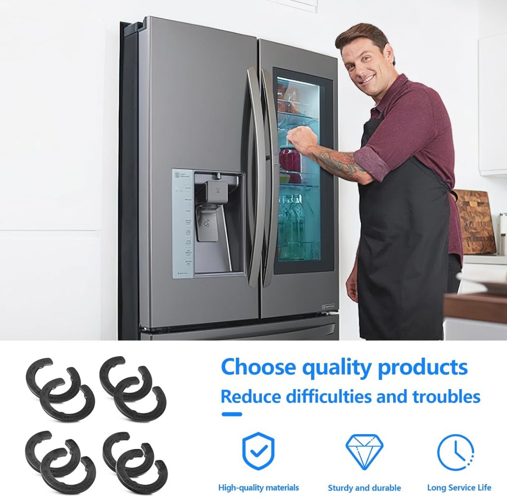 8 Pcs DA99-04158A Hinge Shim Refrigerator Door Height Adjustment Kits, for Samsung 3282540, DA60-00314C, PS6448337 AP5668209 Refrigerator Door Shims Replacement Parts, 4 Different Thickness