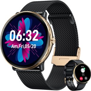 Smartwatch for Android iOS Phones: Waterproof Fitness Tracker with AMOLED Touchscreen