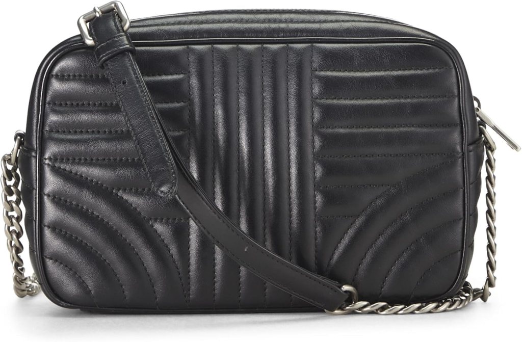 Prada, Pre-Loved Black Calfskin Diagramme Camera Bag Medium, Black : Luxury Stores