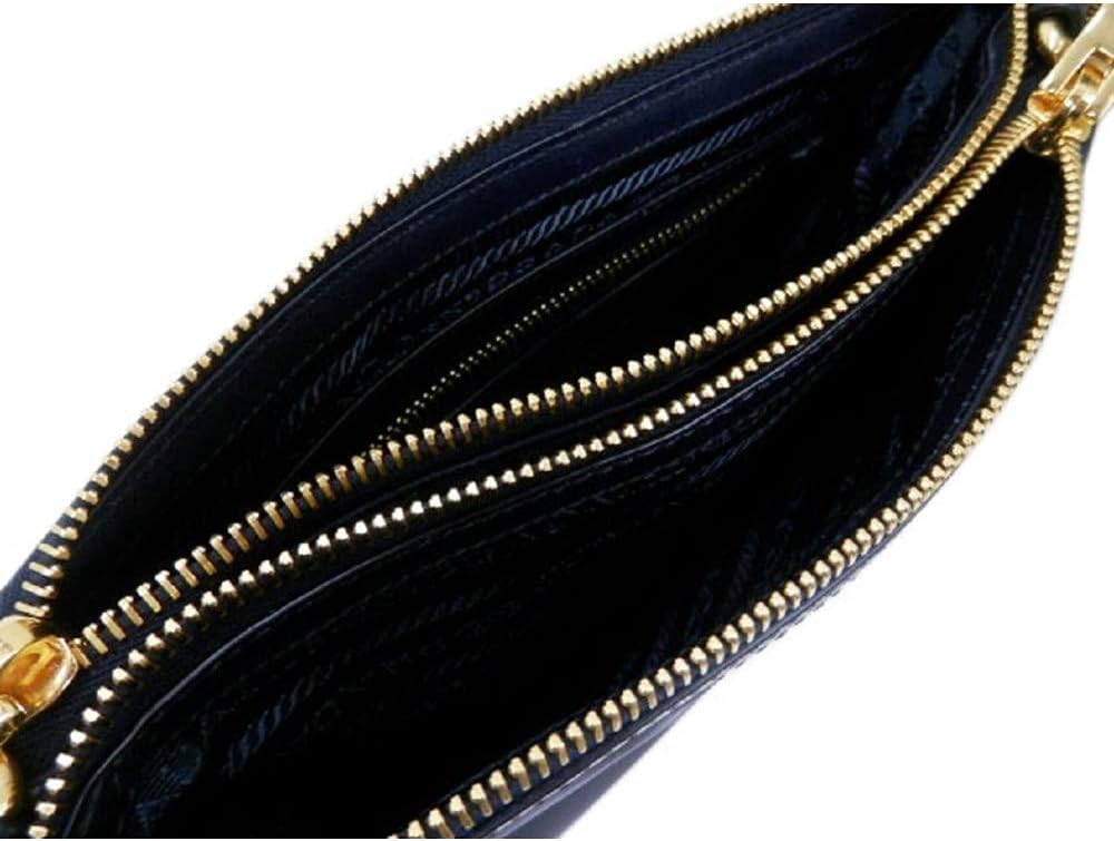 Prada Tessuto Nylon Blue Double Zip Calf Leather Crossbody Bag 1BH046