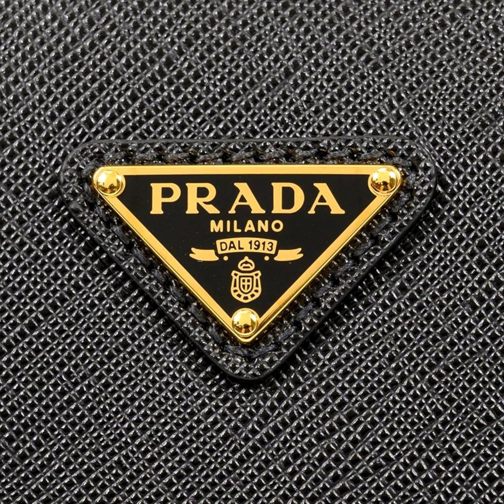 Prada Triangle Logo Black Saffiano Lux Leather Crossbody Satchel Bag