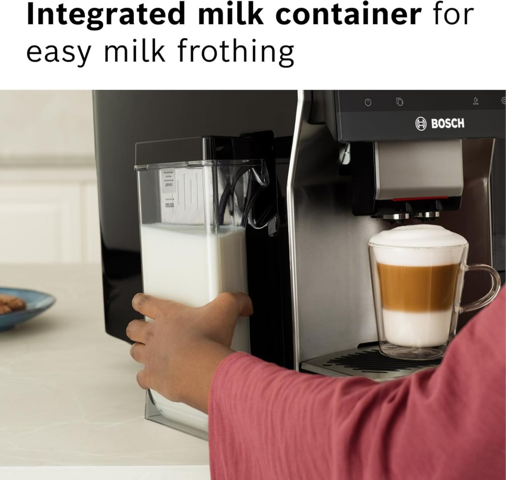 Bosch TQU60703 800 Series VeroCafe Fully Automatic Espresso Machine with Home Connect, 36 Beverage Varieties with Coffee World, Cup Warmer, Double Cup, Integrated Milk Container, in Stainless Steel