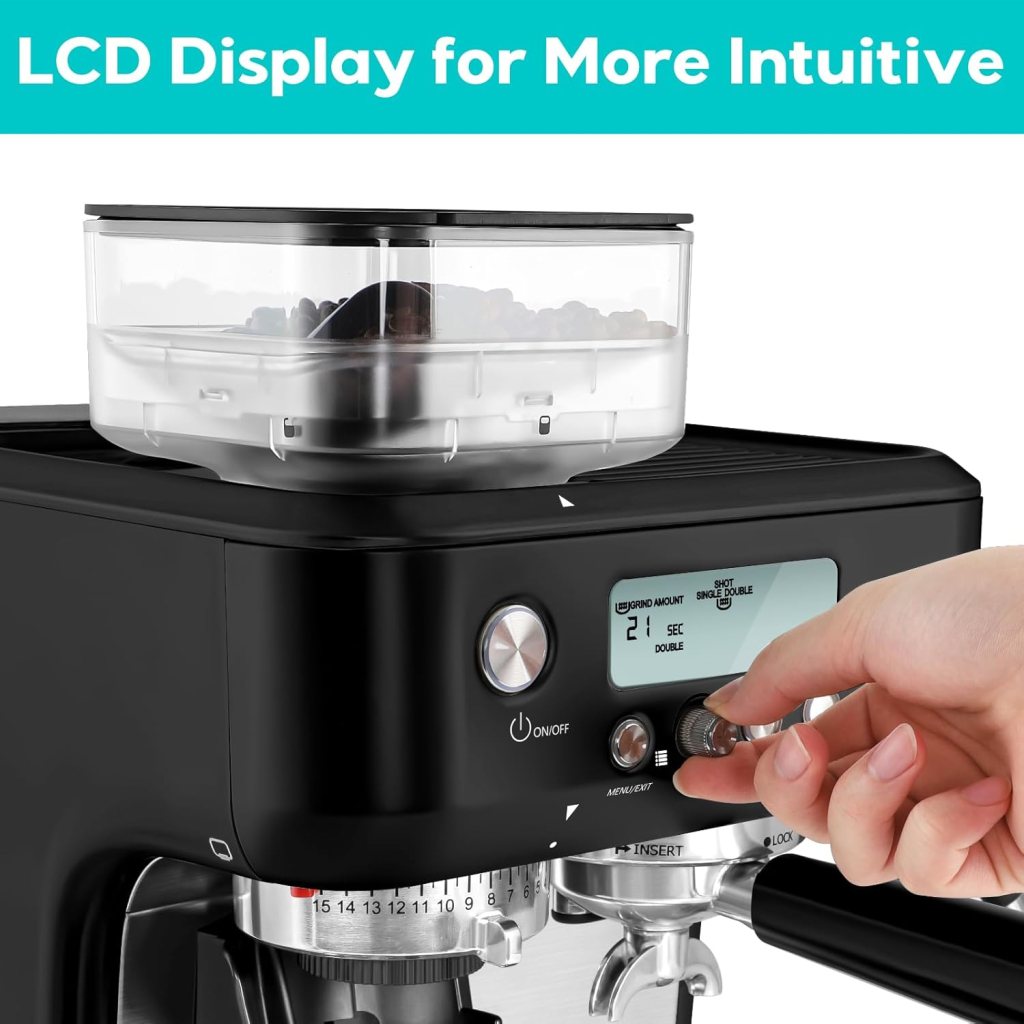 CASABREWS 5700Pro Espresso Machine with Grinder, Professional Cappuccino Latte Machine with Powerful Milk Frother Steam Wand, Barista Espresso Maker with LCD Display, Gifts for Family, Black CASABREWS 5700Pro Espresso Machine with Grinder, Professional Cappuccino Latte Machine with Powerful Milk Frother Steam Wand, Barista Espresso Maker with LCD Display, Gifts for Family, Black