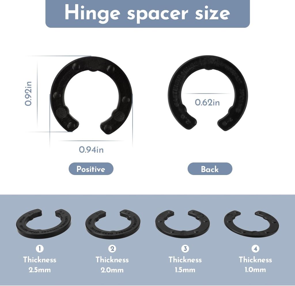 DA99-04158A Refrigerator Door Hinge Shim Kit, For Samsung Refrigerator Door Height Adjustment(4 different thicknesses shims) Replacement Parts DA60-00314C,3282540,PS6448337 DA99-04158A,AP5668209