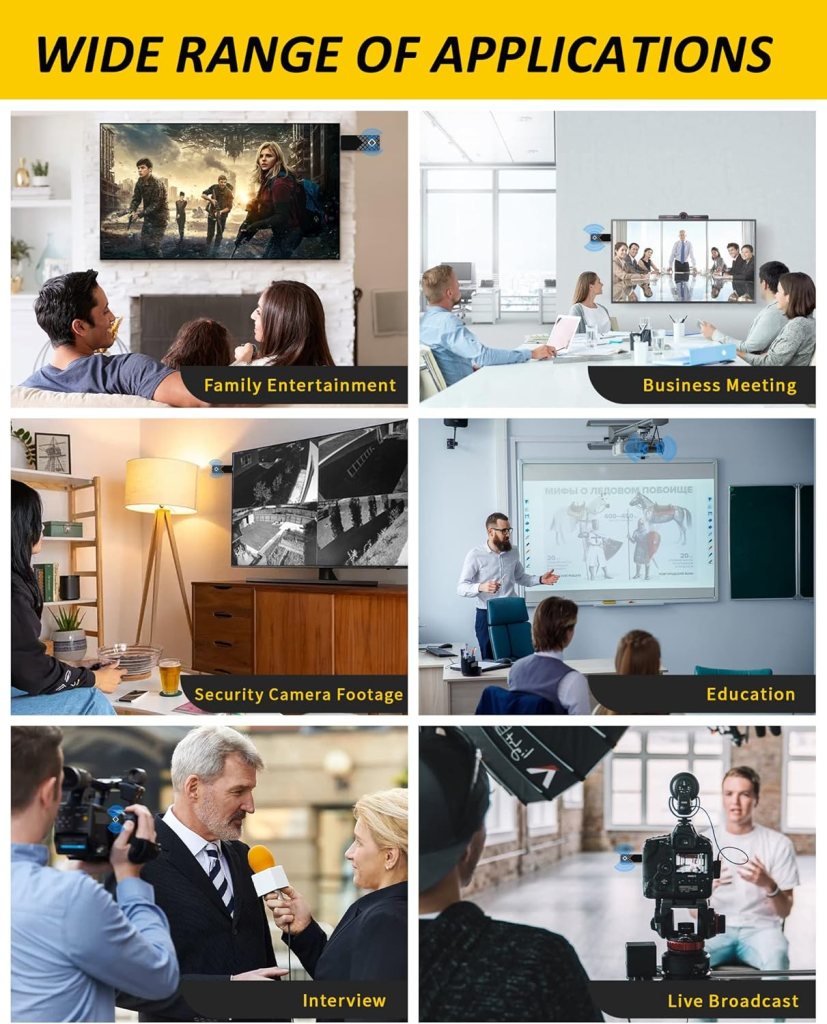 HDMI Wireless Transmitter and Receiver, 4K Decode 1080P Output 5G Portable HDMI Wireless Display Adapter, Truly Plug&Play for Streaming Video/Audio from Laptop/PC to TV/Projector/Monitor, 165FT/50M HDMI Wireless Transmitter and Receiver, 4K Decode 1080P Output 5G Portable HDMI Wireless Display Adapter, Truly Plug&Play for Streaming Video/Audio from Laptop/PC to TV/Projector/Monitor, 165FT/50M