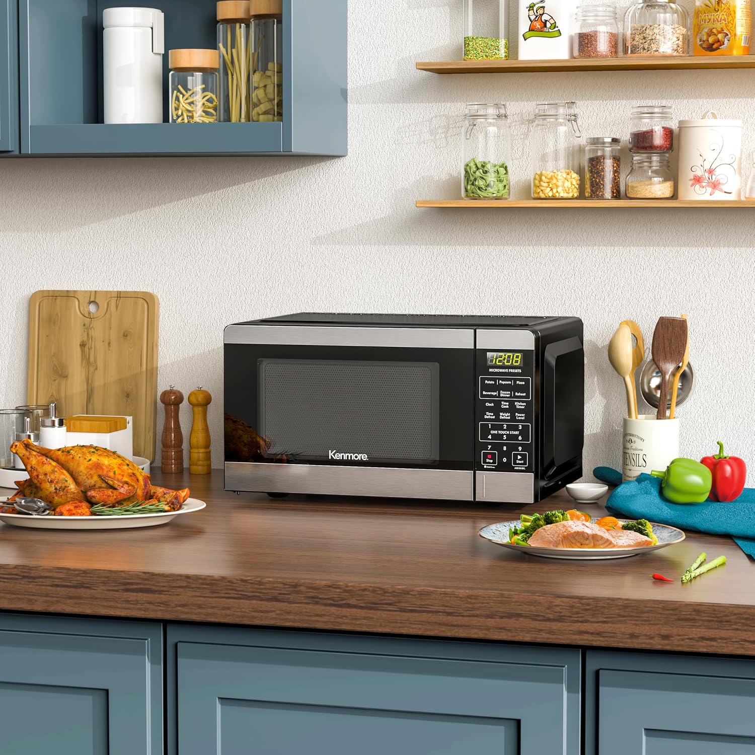 Kenmore KMCMWP09S2-09 Countertop Microwave Review kenmore-kmcmwp09s2-09-countertop-microwave-6-auto-preset-menus-child-lock-defrost-express-cooking-features-900-watt-09-c-2