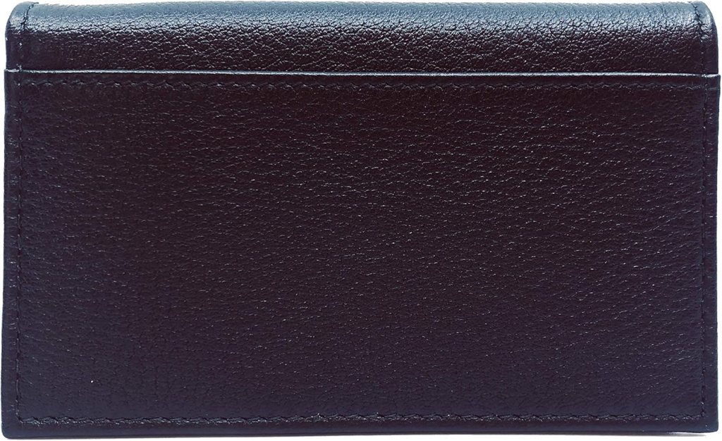 Prada Black Vitello Grain Soft Calf Leather Credit Card Case Wallet 1MC122