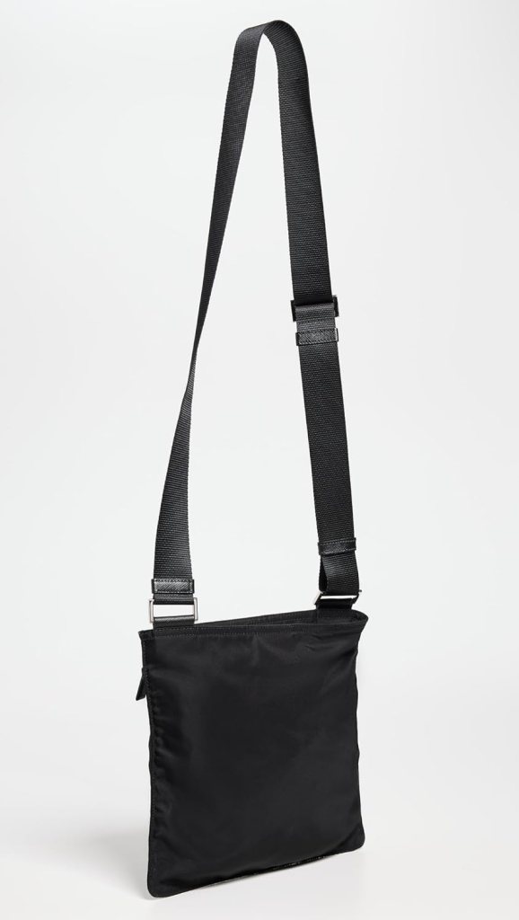 Prada Flat Messenger Bag, Nylon - Black - One Size