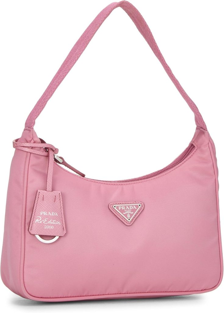 Prada, Pre-Loved Pink Tessuto Re-Edition 2000 Hobo Mini, Pink : Luxury Stores