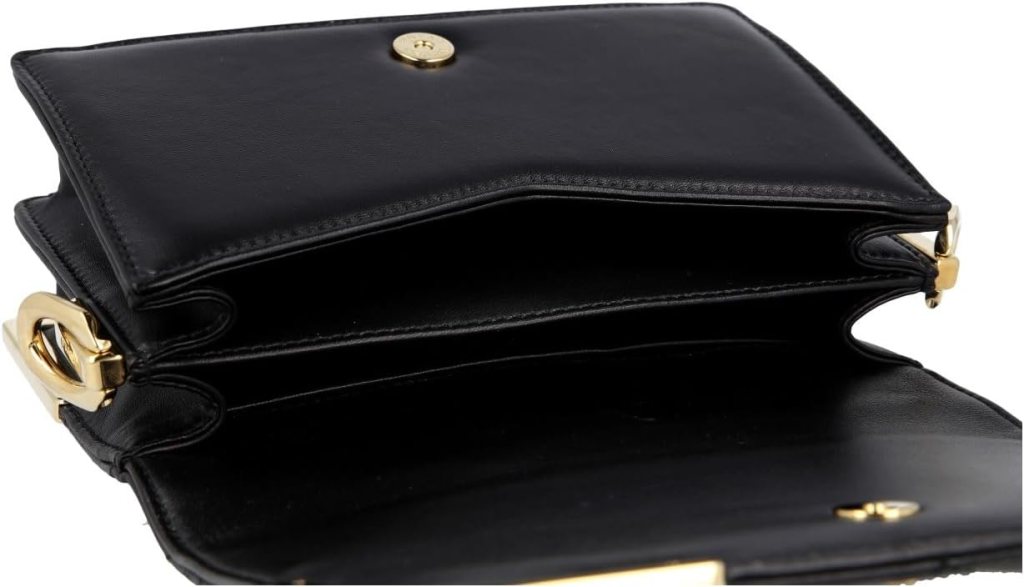 Prada Womens 1BD333 Black Leather Shoulder Bag