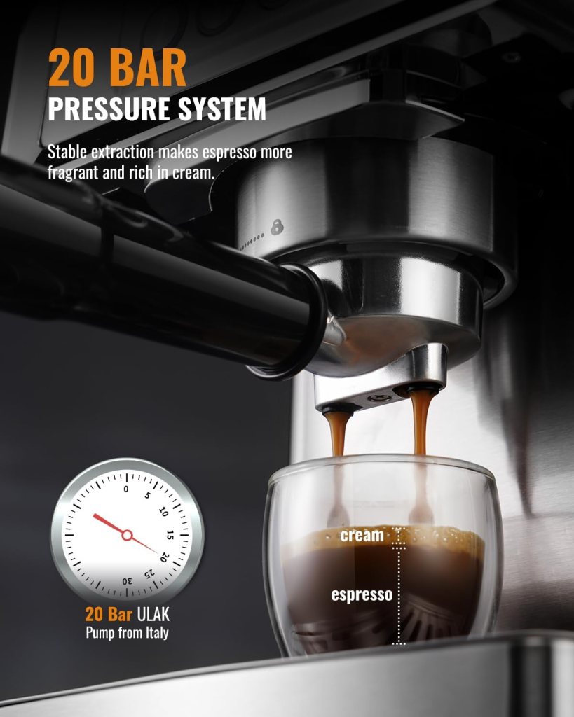 SHARDOR Espresso Machine 20 Bar with Milk Frother Steam Wand, Professional Latte Cappuccino Maker for Home, 60 Oz Water Tank, Temperature Display, Stainless Steel, 1350W SHARDOR Espresso Machine 20 Bar with Milk Frother Steam Wand, Professional Latte Cappuccino Maker for Home, 60 Oz Water Tank, Temperature Display, Stainless Steel, 1350W