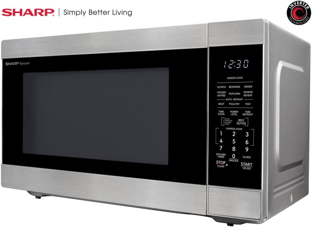 SHARP SMC2266KS Oven with Removable 16.5 Carousel Turntable, Cubic Feet, 1200 Watt Countertop Microwave, 2.2 CuFt, Stainless Steel