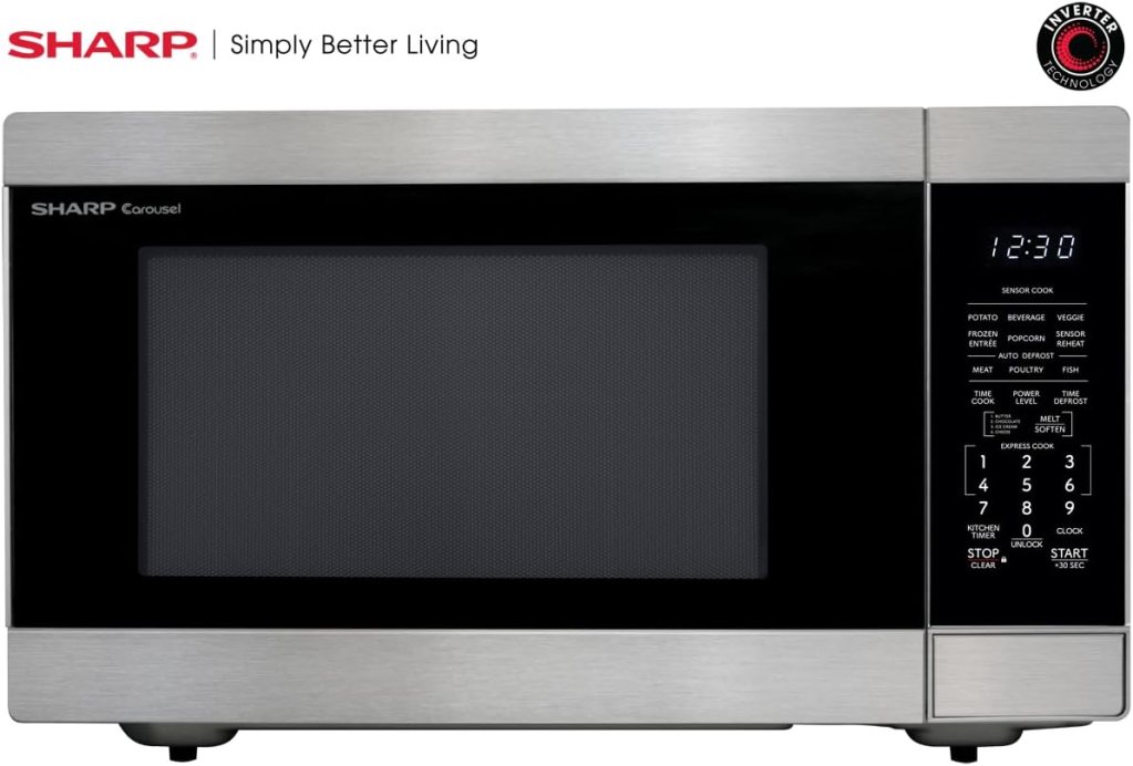 SHARP SMC2266KS Oven with Removable 16.5 Carousel Turntable, Cubic Feet, 1200 Watt Countertop Microwave, 2.2 CuFt, Stainless Steel