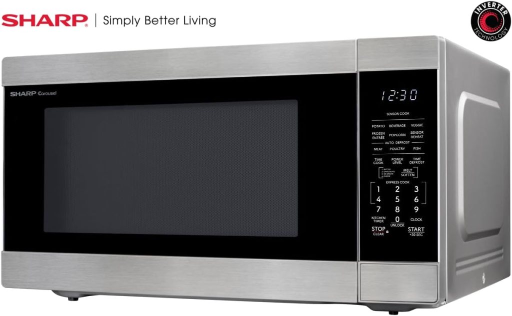 SHARP SMC2266KS Oven with Removable 16.5 Carousel Turntable, Cubic Feet, 1200 Watt Countertop Microwave, 2.2 CuFt, Stainless Steel