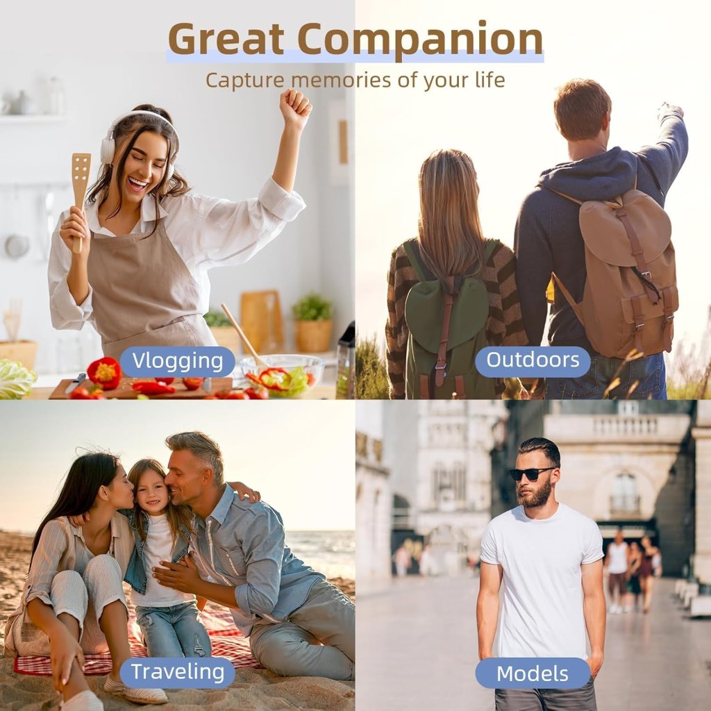 Upgraded 4K Digital Camera with Leather Case, 48MP Vlogging Cameras for Photography and Video with Viewfinder, Point and Shoot Camera for YouTube with 32G Card  2 Batteries