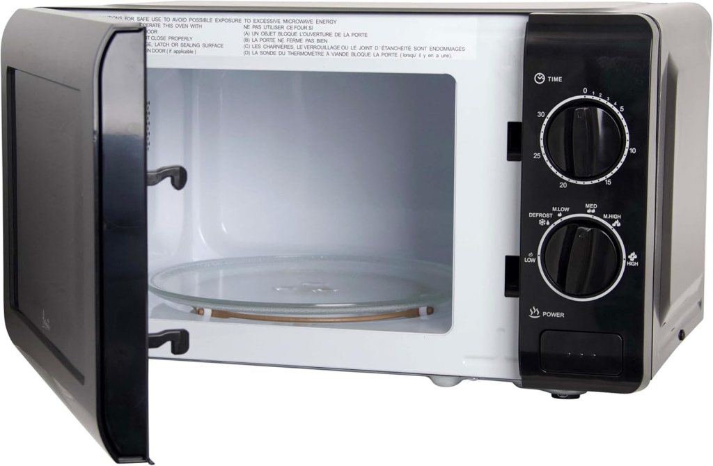 Avanti MM07V1B Microwave Oven 700-Watts Compact Mechanical with 5 Power Settings, Defrost, Full Range Temperature Control and Removable Glass Turntable, 0.7-Cu.Ft, Black