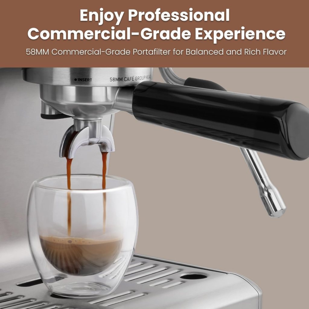 Gevi Barista Pro Espresso Machine, PID Control  Adjustable Shot/Temp, 58mm Commercial Portafilter, Powerful Steam Wand, 2.2L Removable Tank + Barista Kit - Home  Café Use (EzBru 1000)