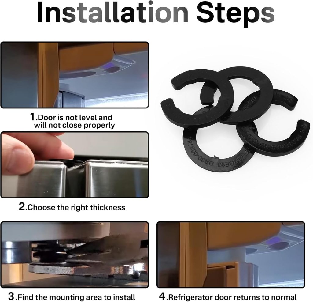 Hinge Shim Kit DA99-04158A Fit for Samsung Refrigerator Door Hinge Shim for Refrigerator Height Adjustment RF22R7551DT/AA, RF28K9580SR/AA, RF30KMEDBSR/AA, DRF36C000SR/DA
