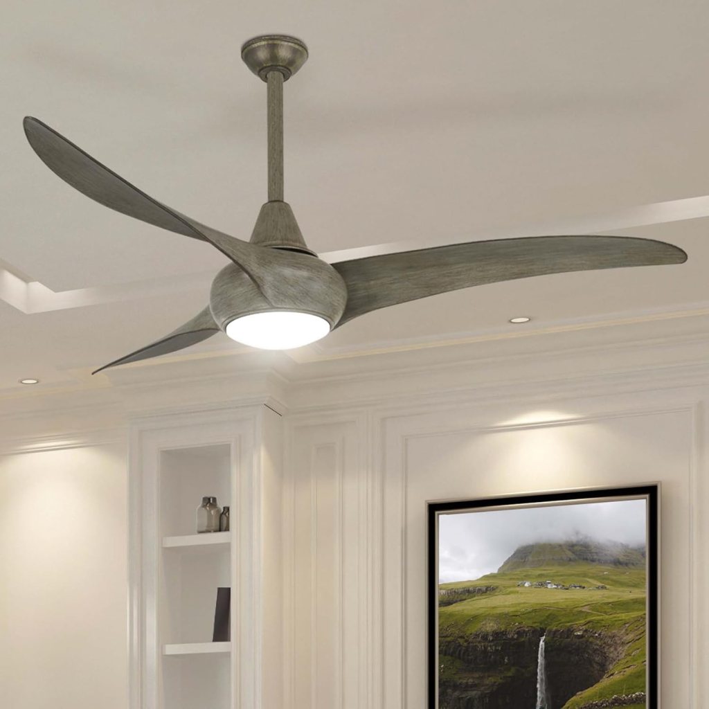 MINKA-AIRE F844-DK Light Wave 52 Inch Ceiling Fan with LED Light Kit, Brown Distressed Koa Finish