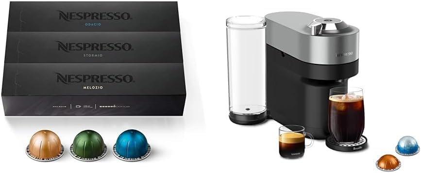 Nespresso Limited-Edition Vertuo Pop+ Coffee and Espresso Maker by Breville, Matte Black Gold