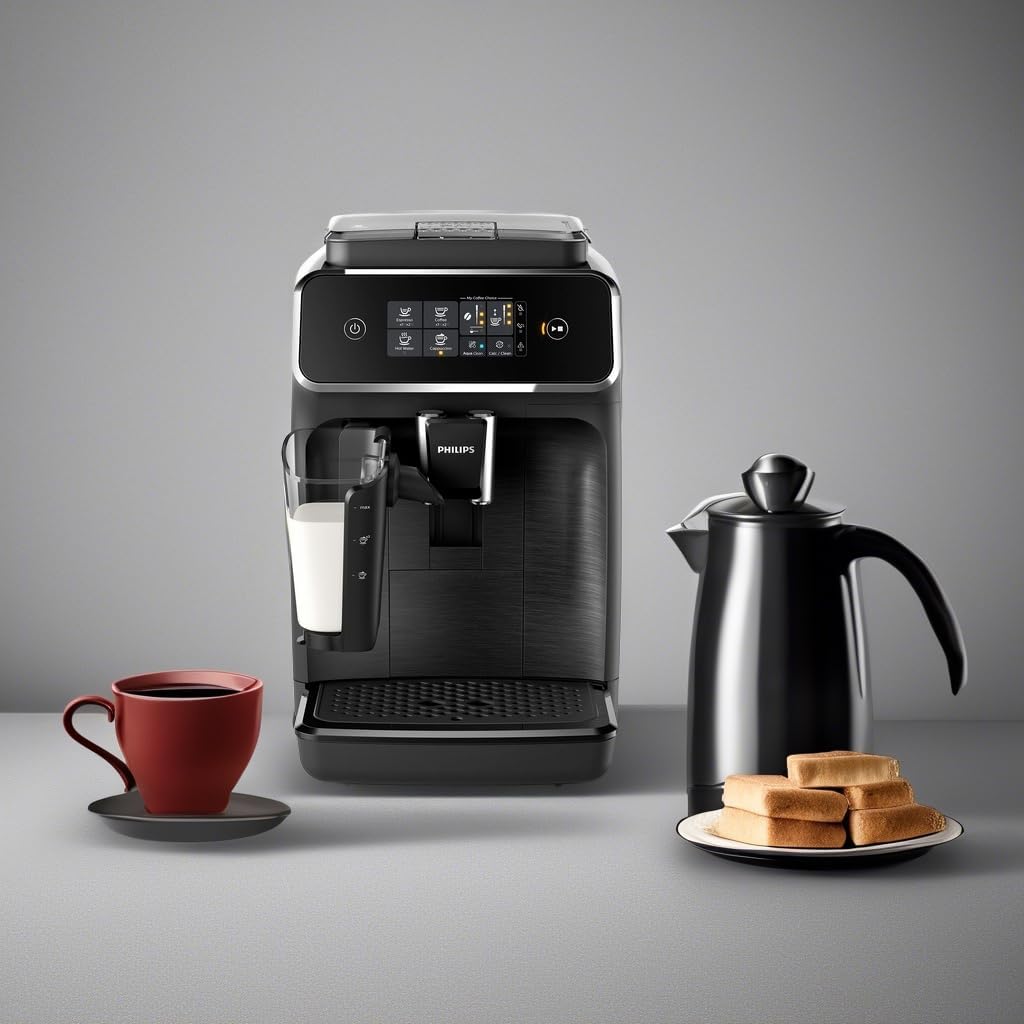 Philips 2200 Series Fully Automatic Espresso Machine w/LatteGo, Black, EP2230/14 (Renewed)