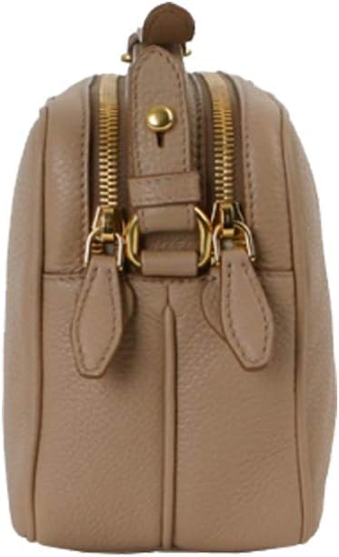 Prada Crossbody Bag Handbag For Women - Beige Vitello Phenix Leather Double Zip Crossbody Bag 1BH079 Bags For Women