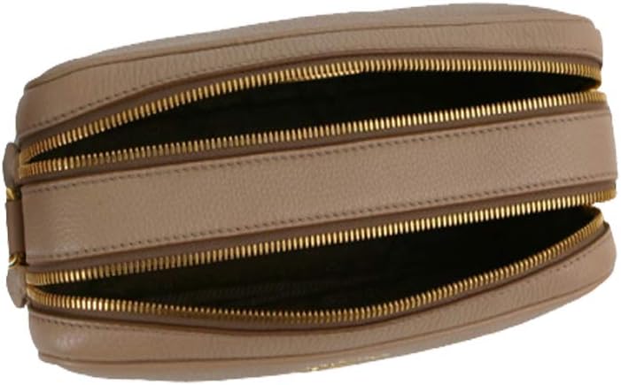 Prada Crossbody Bag Handbag For Women - Beige Vitello Phenix Leather Double Zip Crossbody Bag 1BH079 Bags For Women