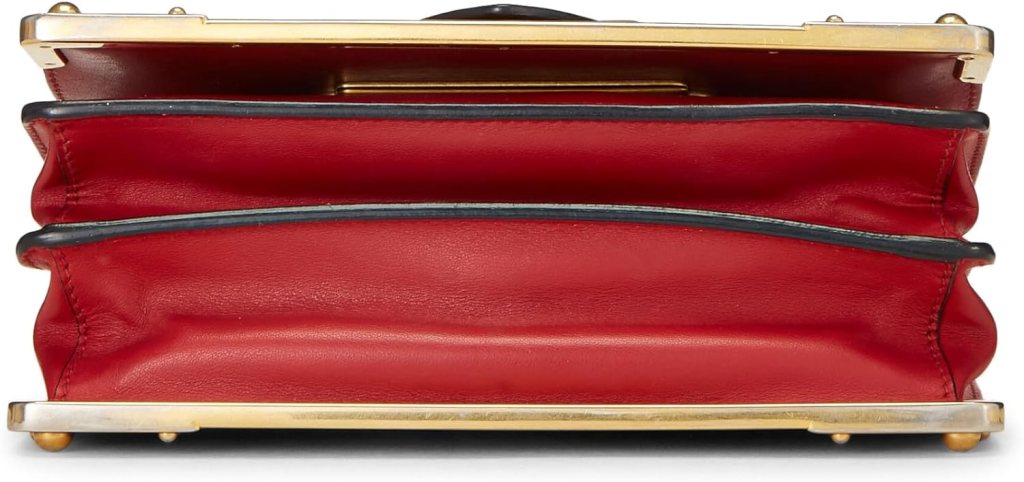 Prada, Pre-Loved Red  Black Leather Cahier Crossbody, Red : Luxury Stores