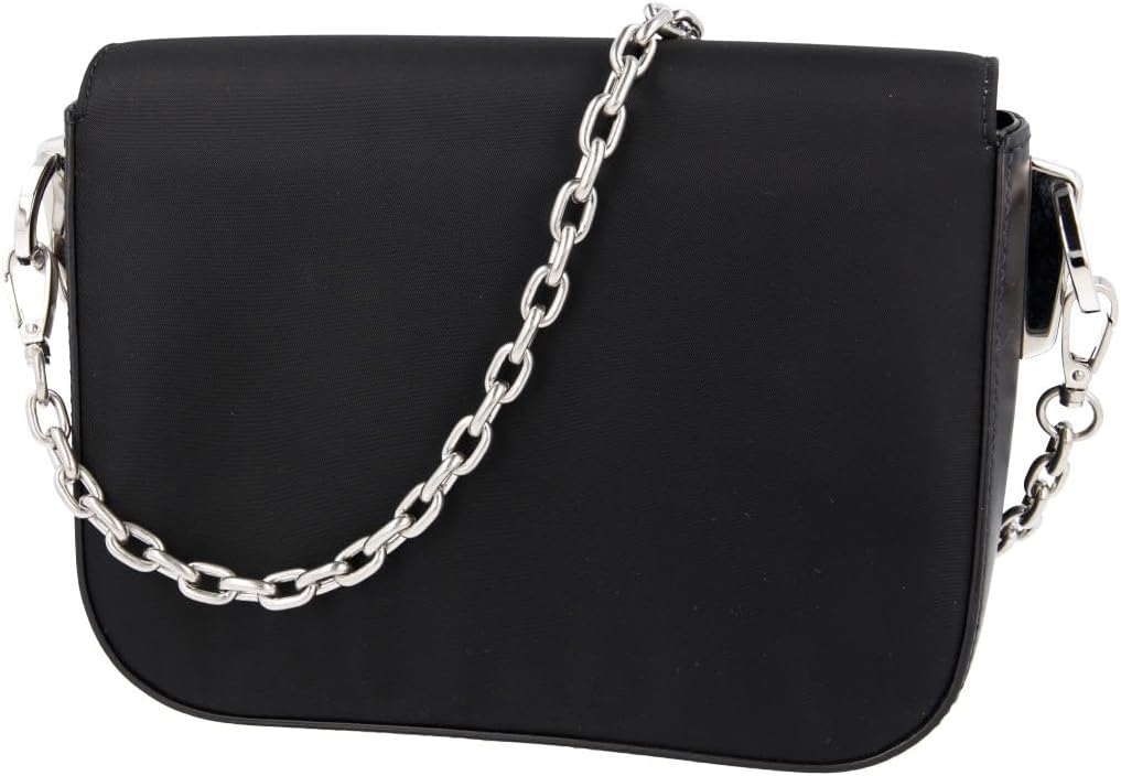 Prada Womens 1BD263 Black Leather Shoulder Bag