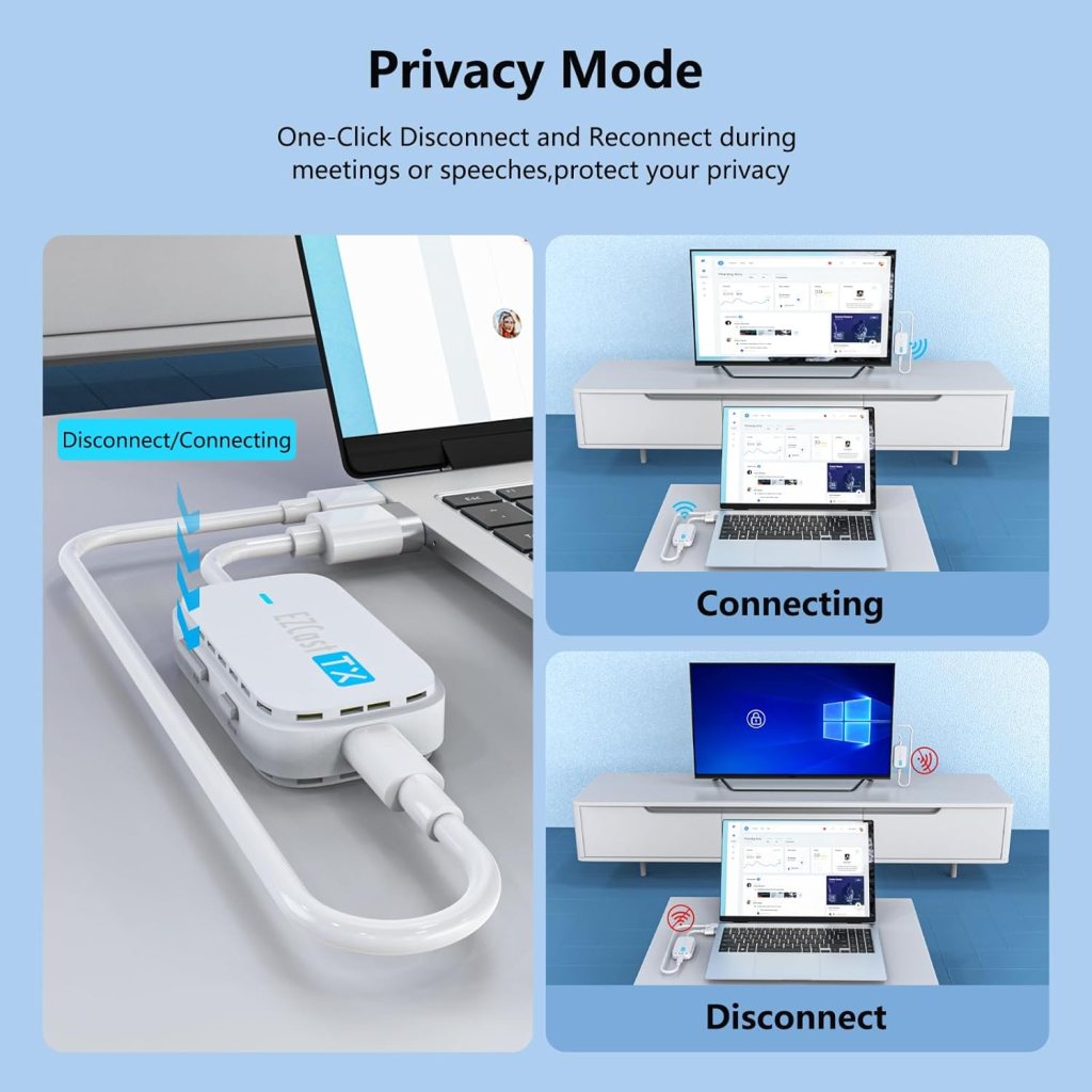 Wireless USB-C  HDMI Transmitter and Receiver 98Ft/30M Type-C HDMI Wireless Extender Kit 1080P@60Hz Wireless Display Adapter Streaming Audio  Video from Laptop,PC, Camera,Smartphone to TV/Projector