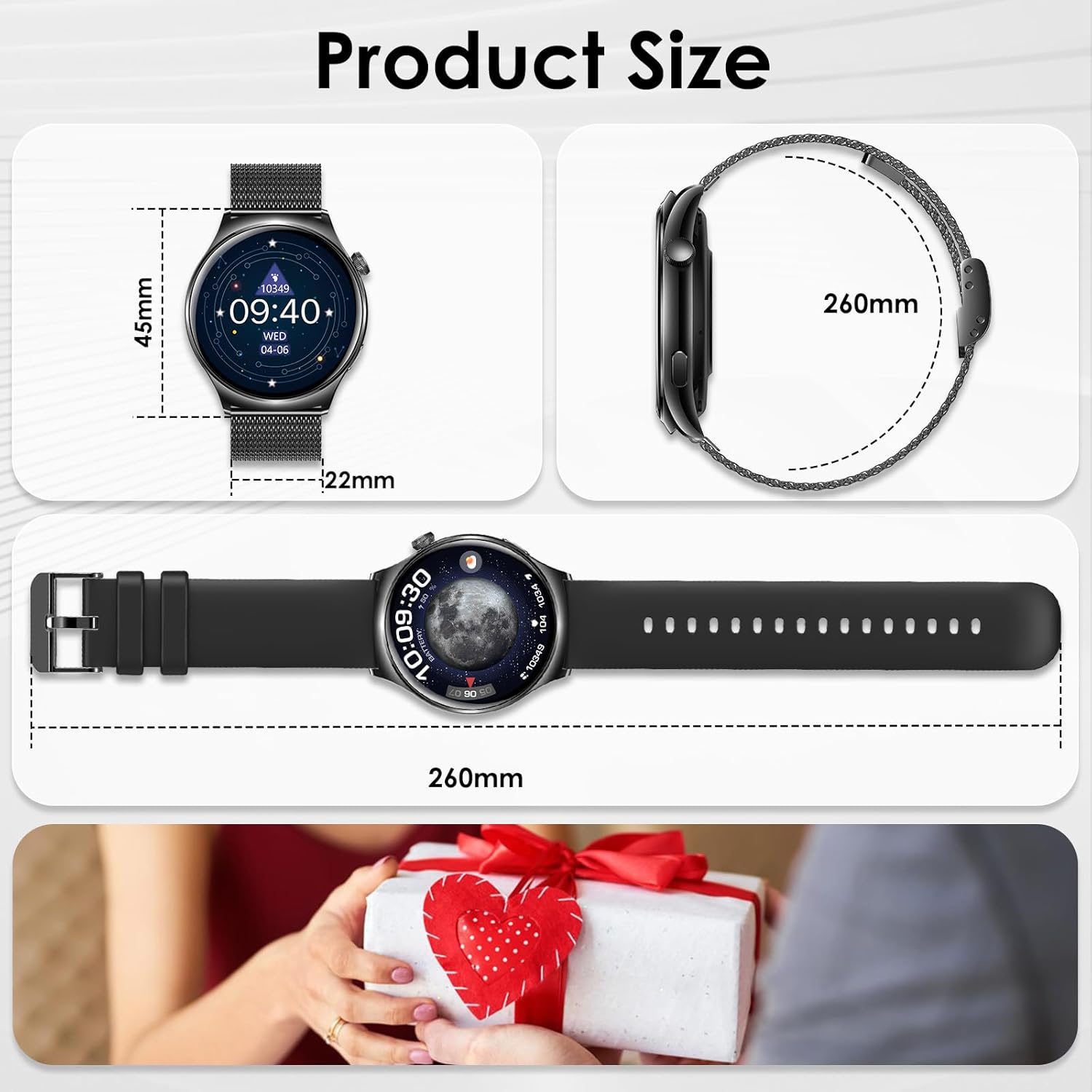 HXQHSTBG Smart Watch for Men Women(Answer/Make Calls) 1.43" HD Fitness Tracker Watch with IP68 Waterproof - Image 5