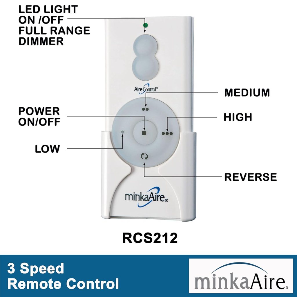 MINKA-AIRE F518L-WH, Concept II LED White Flush Mount 44 Ceiling Fan with Light  Remote Control