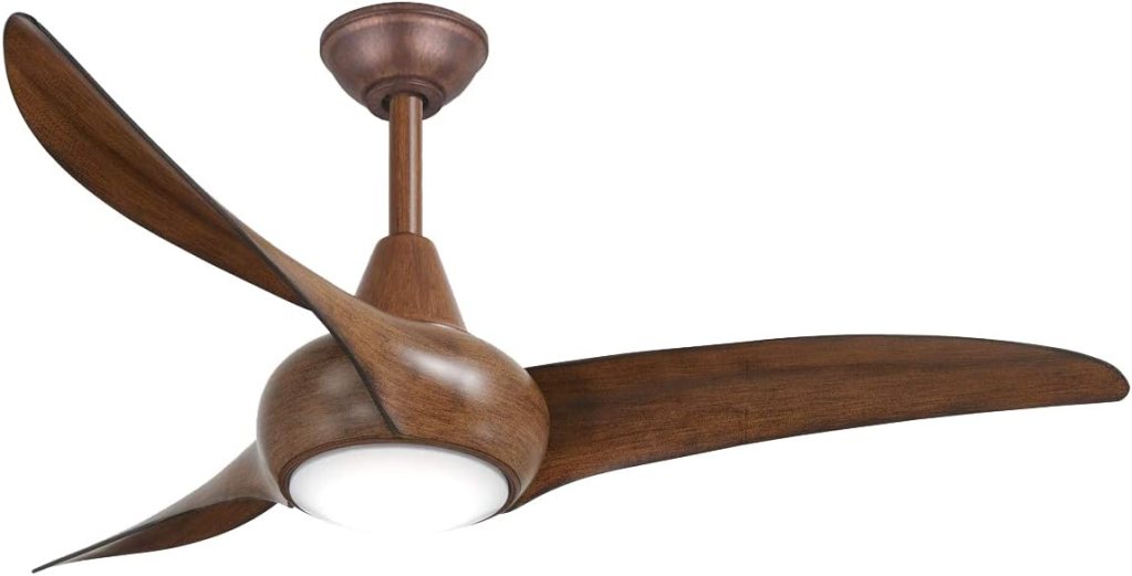 MINKA-AIRE F845-DK Light Wave 44 inch Ceiling Fan with LED Light and Remote Control, Brown Distressed Koa Finish MINKA-AIRE F845-DK Light Wave 44 inch Ceiling Fan with LED Light and Remote Control, Brown Distressed Koa Finish