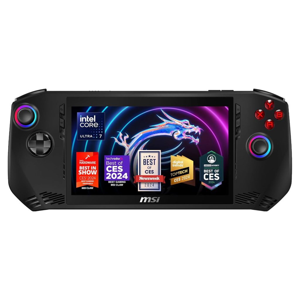 MSI Claw PC Gaming Handheld: Intel Ultra 7-155H, 7 FHD 120Hz Display, 16GB LPDDR5, 512GB NVMe SSD, MicroSD Card Reader, Thunderbolt 4, Win 11 Home: Black A1M-051US